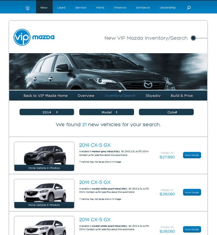 Website Capture: New Site For VIP Mazda