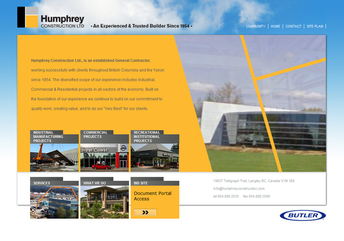 Website Capture: Humphrey Contstruction